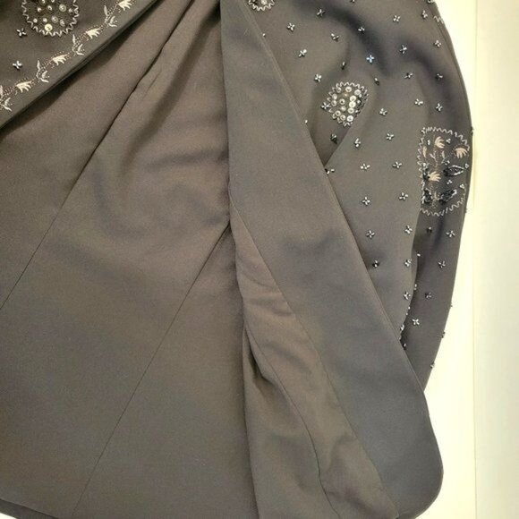 Yansi Fugel Beaded Black Chiffon Jacket Size Medium - Picture 6 of 6